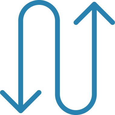 ok aşağı ok simgesi dış hat biçiminde