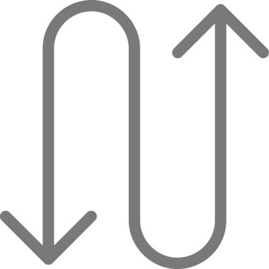 ok aşağı ok simgesi dış hat biçiminde