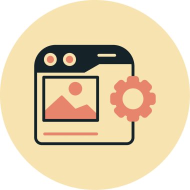 İçerik Yönetimi web simgesi, vektör illüstrasyonu