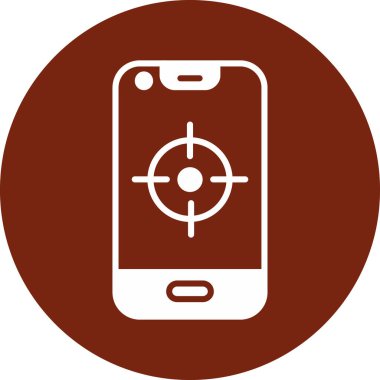 Hedef simgesi olan bir cep telefonu. vektör çizimi tasarımı.