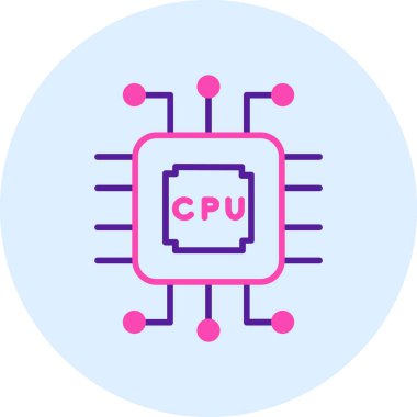 Bir Cpu simgesinin vektör illüstrasyonu
