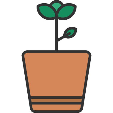 pot vektör illüstrasyonunda esrar bitkisi