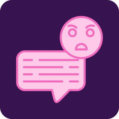 Kızgın emojili konuşma baloncukları, vektör çizimi