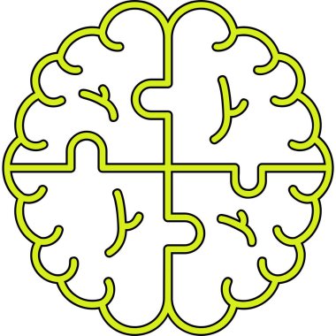 beyin ikonu vektör illüstrasyonu