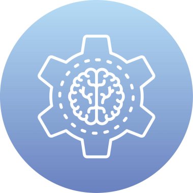 Beyin. Web simgesi vektör illüstrasyonu