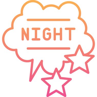 gece kelime etiketi, simge tasarımı