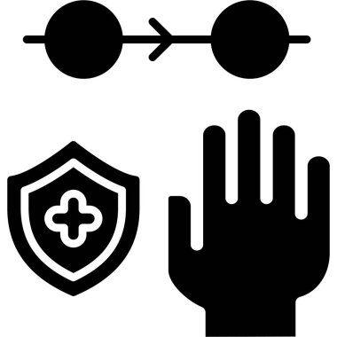 Eller simgeyi katı bir şekilde korur