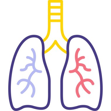 Akciğer ikonu. özet vektör illüstrasyonu