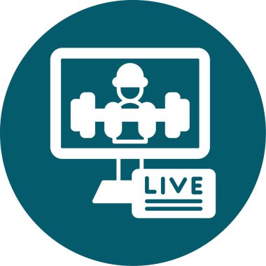 Canlı spor ikonu. Web için canlı spor vektör simgesinin basit illüstrasyonu