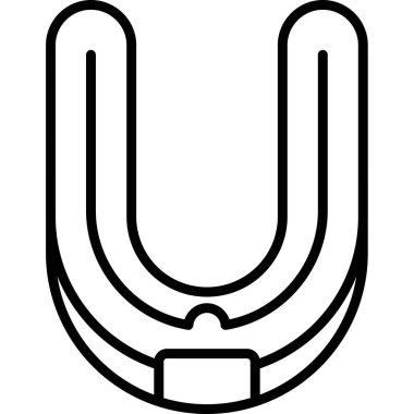 Mıknatıs ikonu. Ana hatlı vektör mıknatısı. Düzenlenebilir vektör beyaz arkaplanda izole edildi