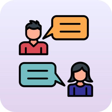 Sohbet simgesi, vektör illüstrasyonu basit tasarım