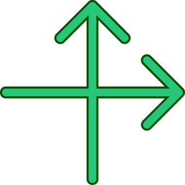 Ok sağ vektör simgesi. Tarzıdır düz simgesi simgesi, eko yeşil renk, beyaz arka plan.