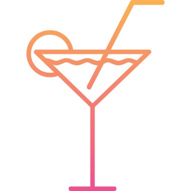 alkollü kokteyl ikonu düz stil