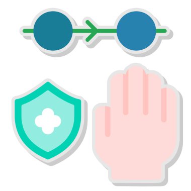 Virüs ikon vektörünü koruyun. çizgi film koruma işareti. renk izole edilmiş sembol çizimi