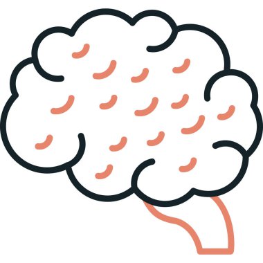 Beyin. Web simgesi basit illüstrasyon