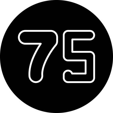 757 glyph simgesi. Ağ için 777 işaret sembolü tasarımı.