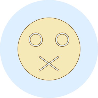 Çizgi film yüz simgesinin vektör illüstrasyonu