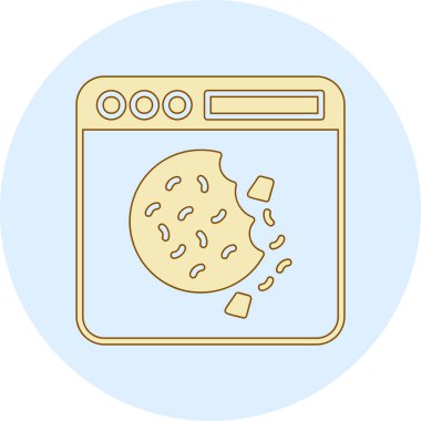 Çikolata ikonlu kurabiyeler, vektör illüstrasyonu