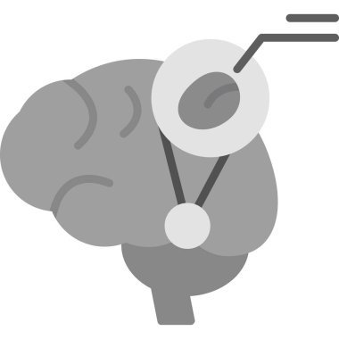 Beyin. Web simgesi basit illüstrasyon