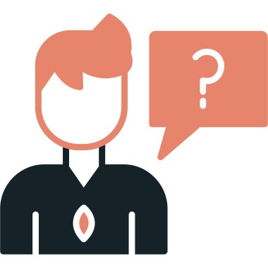 Bir sorum var. Web simgesi basit illüstrasyon