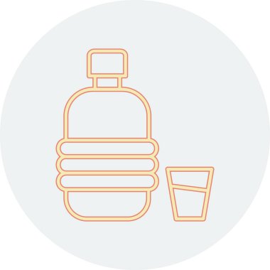 Cam ikon, çizgi ve dolgu içinde sıvı sabun şişesi