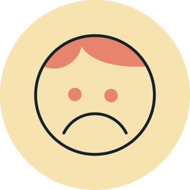 Üzücü. Web simgesi basit illüstrasyon