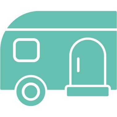 dağıtım aracı vektör simgesi. biçim düz semboldür, yumuşak bir eko mavi renk, yuvarlak açılar, beyaz arkaplan