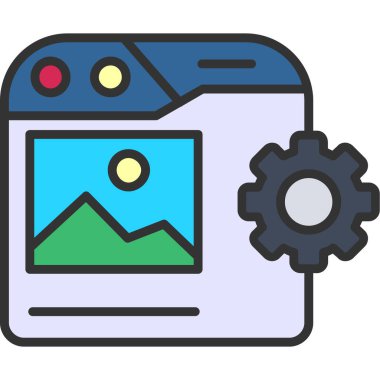 Web simgesinin vektör illüstrasyonu