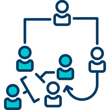 Sosyal ağ bağlantısı düz simgesi