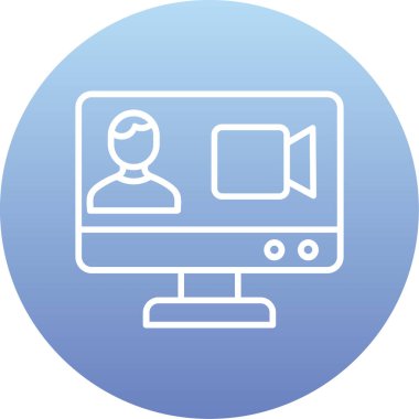 Monitör. Web simgesi basit illüstrasyon