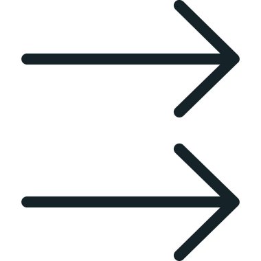 ok sağ vuruş vektör çizgisi simgesi