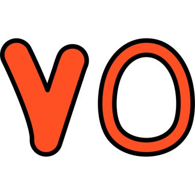 V harfi işareti. vektör