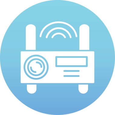 Radyo ikonu, anten, radyo radyosunun vektör illüstrasyonu