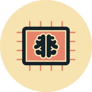 Beyin. Web simgesi basit illüstrasyon