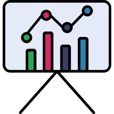 iş grafiği simgesi, vektör illüstrasyonu