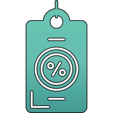 İndirim etiketi simgesi. İnce izole edilmiş indirimli fiyat vektör simgesi rengi