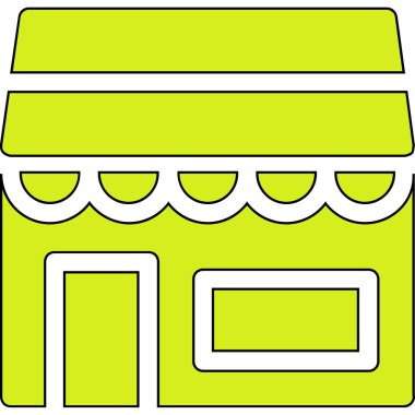 Yeşil ve beyaz bir ikonun vektör illüstrasyonu