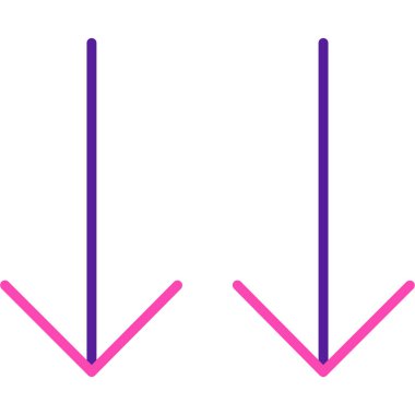 İki ok vektör simgesi. biçim düz sembol, pembe renk, beyaz arkaplan.