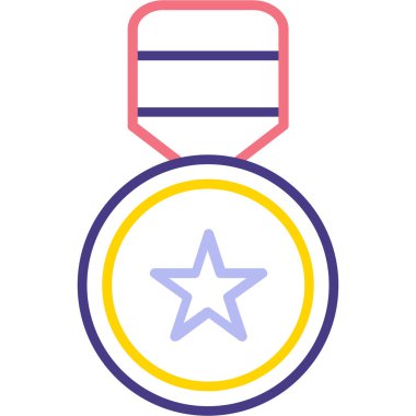 Madalya ikon vektör illüstrasyonu