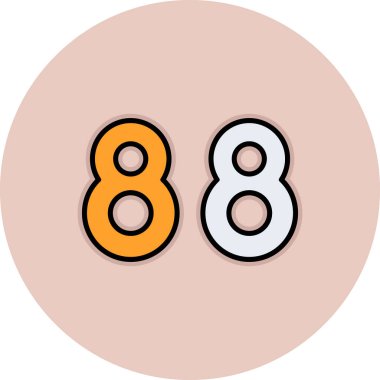 Moda biçimi izole edilmiş arkaplanda 8 numaralı simge