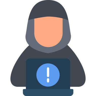Hacker düz vektör simgesi