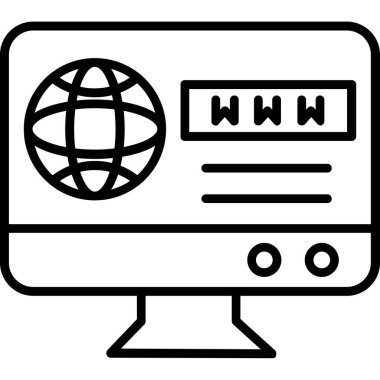 Tarayıcı web sayfası simgesi. beyaz arkaplanda izole edilmiş web tasarımı için web sayfası tasarım vektör simgesi