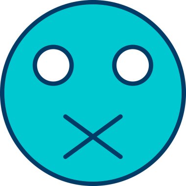 Mavi ve beyaz çizgi film ikonunun vektör çizimi