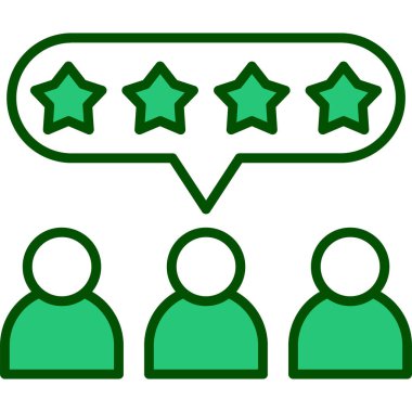 Müşteri derecelendirme düz renk vektörü simgesi