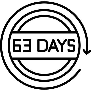 Satır biçiminde 65 günlük simge, vektör illüstrasyonu