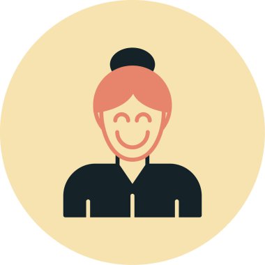 Kadın. Web simgesi basit illüstrasyon