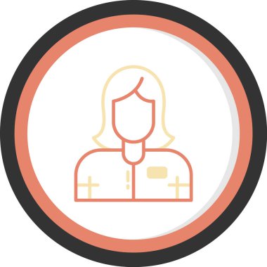 hemşire düz vektör simgesi