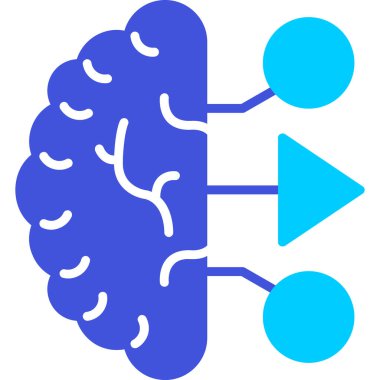 Beyin. Web simgesi basit illüstrasyon