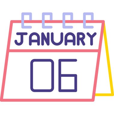 5 Ocak takvim simgesi, tek Ocak ayı, ikon, vektör tasarımı illüstrasyonu