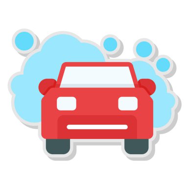 bir arabanın karikatür çıkartması.